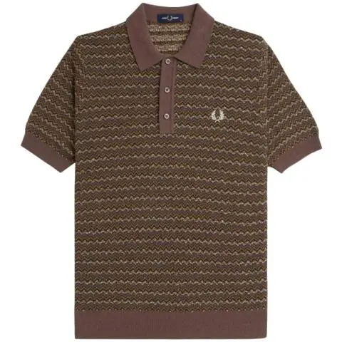 Fred Perry Boucle Jacquard Knitted Polo Shirt in Carrington