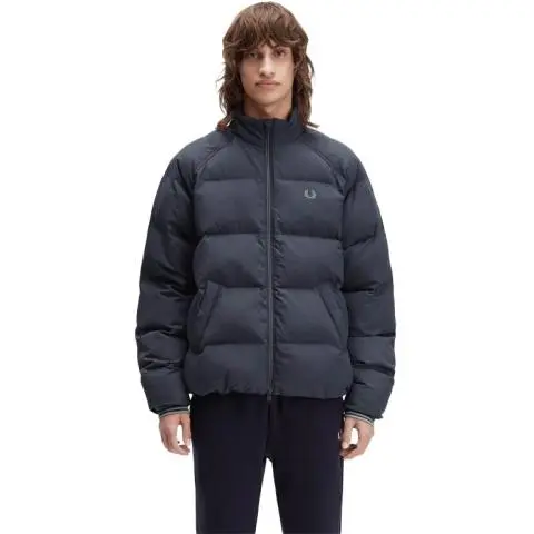 Fred Perry Raglan Sleeve Padded Jacket in Dark Airforce