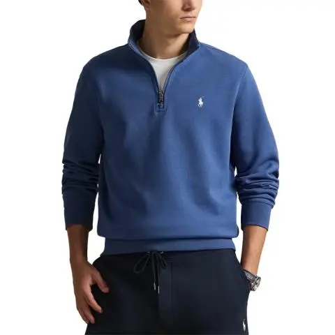 Polo Ralph Lauren Double Knit Half Zip Pullover in Night Nav