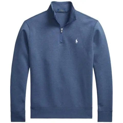 Polo Ralph Lauren Double Knit Half Zip Pullover in Derby Blue