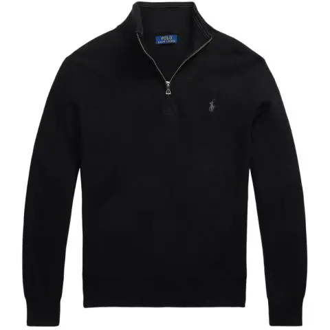 Polo Ralph Lauren Mesh Knit Cotton Half Zip Sweater in Polo