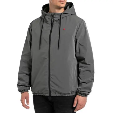 REPLAY Anorak Uomo - Giacca Leggera Con Cappuccio E Tasche, Nylon, Casual E Durevole, Istruzioni Di Lavaggio