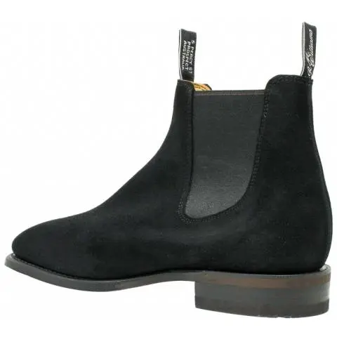 RM Williams Suede Comfort Craftsman Boots in Black G