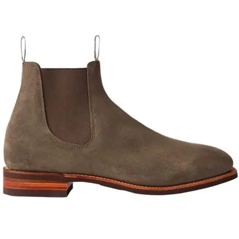 RM Williams Suede Comfort Craftsman Boots in Lichen G