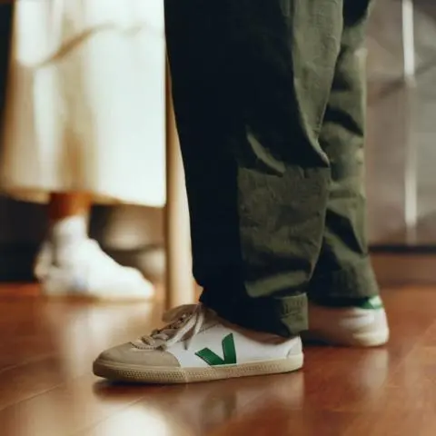 Veja Volley Canvas Shoes in White Emeraude for Men