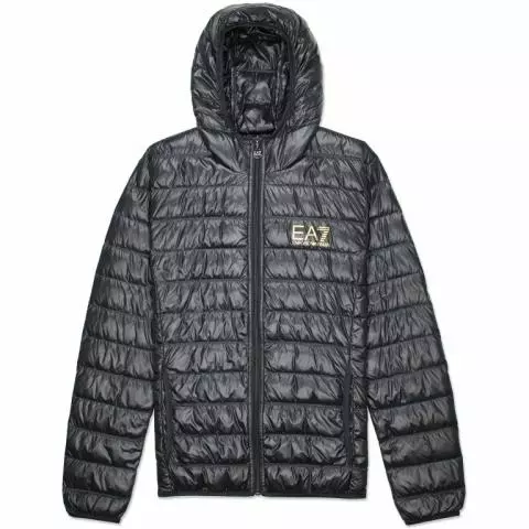 EA7 Emporio Armani Lightweight Quilted Down Jacket in Black