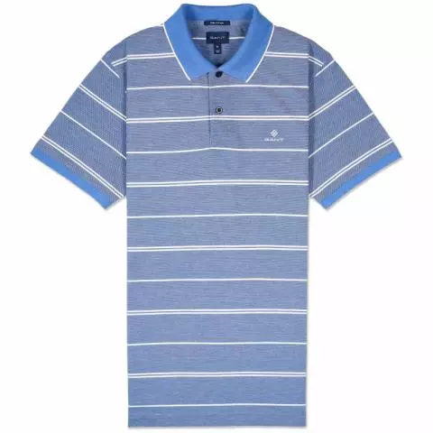 Gant Polo Shirt Blue Oxford Stripe