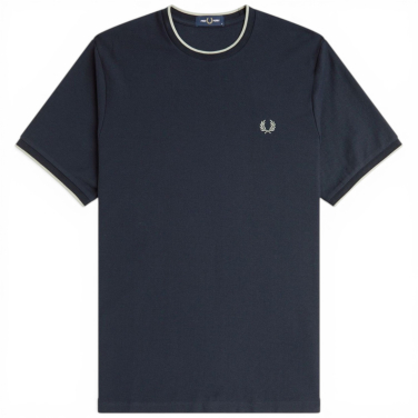 Trim Detail Crepe Pique T-Shirt