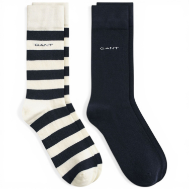 2-Pack Barstriped And Solid Socks