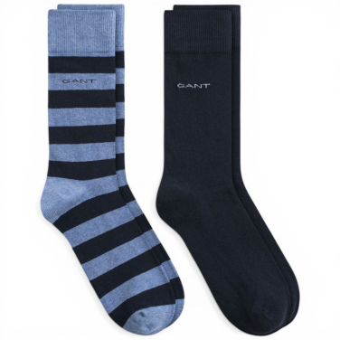 2-Pack Barstriped And Solid Socks