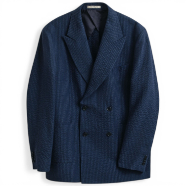 Indigo Seersucker Suit Jacket