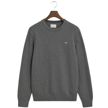 Micro Textured Crew Neck Sweater
