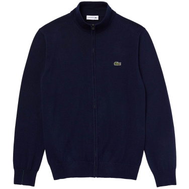 Zipped High Neck Cotton Sweater