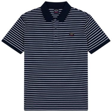 Cotton pique Striped Polo Shirt