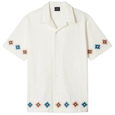 Casual Fit Tile Embroidery Shirt