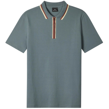 Contrast Tipping Zip Polo Shirt