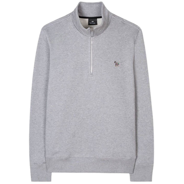 Zebra Logo Zip-Neck Sweatshirt