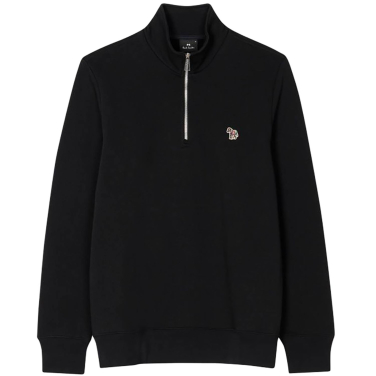 Zebra Logo Zip-Neck Sweatshirt