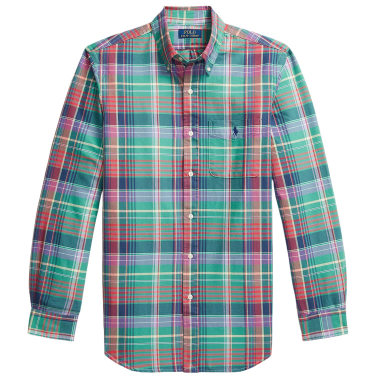Custom Fit Plaid Oxford Shirt