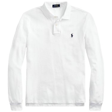 Slim Fit Mesh Long Sleeve Polo