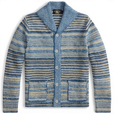 Indigo Stripe Cotton Linen Cardigan