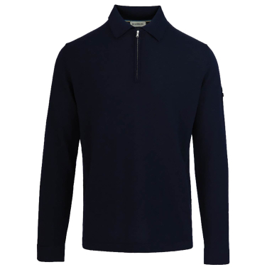 Merino Wool Zip Polo Shirt
