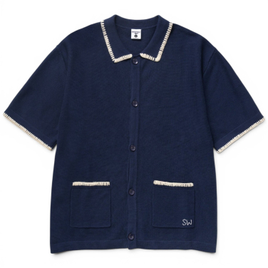 Blanket Stitch Knit Shirt