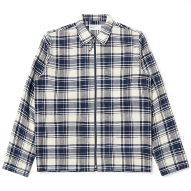 Texture Plaid Zip Shirt