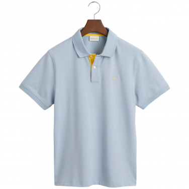 Contrast Collar Pique Polo Shirt