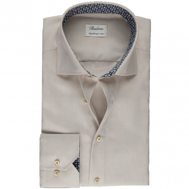 Fitted Check Contrast Twill Shirt