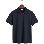 Contrast Collar Pique Polo Shirt