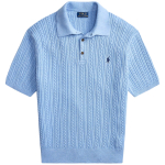 Cable-Knit Cotton Polo Sweater