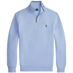 Mesh Knit Cotton Half Zip Sweater