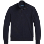 Mesh Knit Cotton Half Zip Sweater