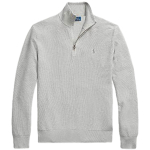 Mesh Knit Cotton Half Zip Sweater