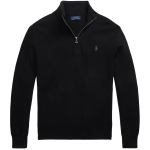 Mesh Knit Cotton Half Zip Sweater